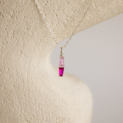 Toi et Moi Tapered Birthstone Necklace