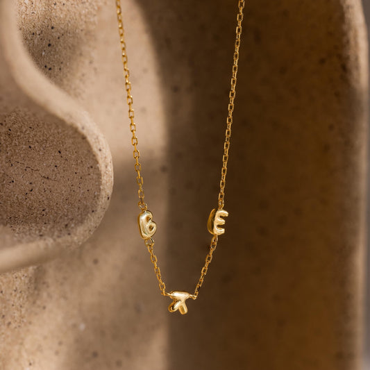Multiple Bubble Letter Necklace
