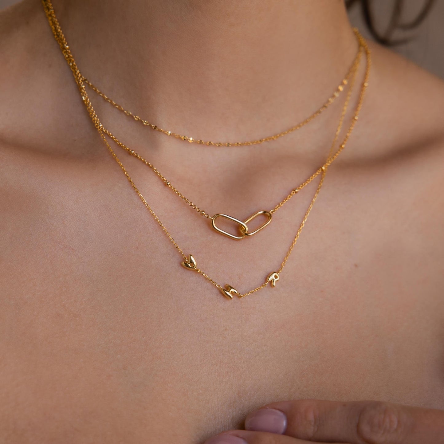 Multiple Bubble Letter Necklace