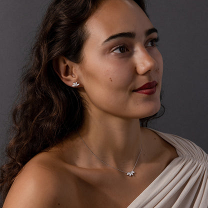 Marquise Diamond Necklace & Earrings Set