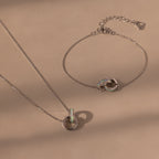Interlocking Opal Inlay Necklace and Bracelet Set