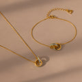 Interlocking Opal Inlay Necklace and Bracelet Set