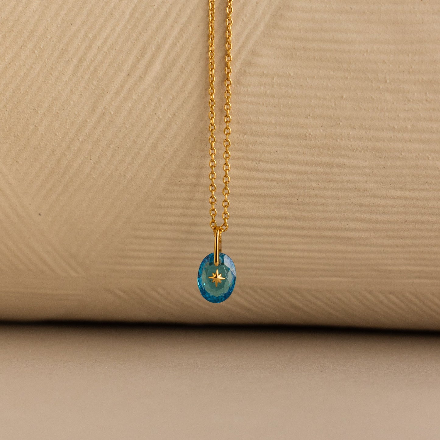 North Star Birthstone Signet Necklace