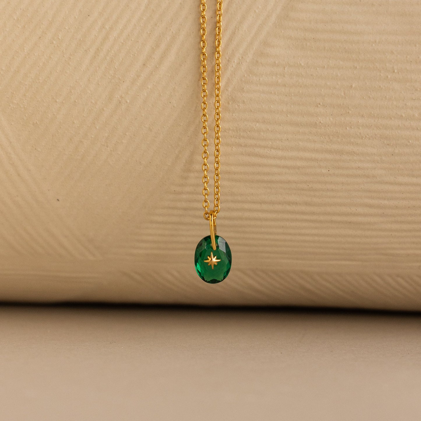 North Star Birthstone Signet Necklace