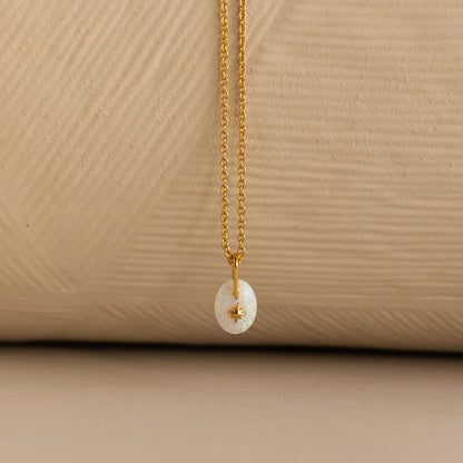 North Star Birthstone Signet Necklace