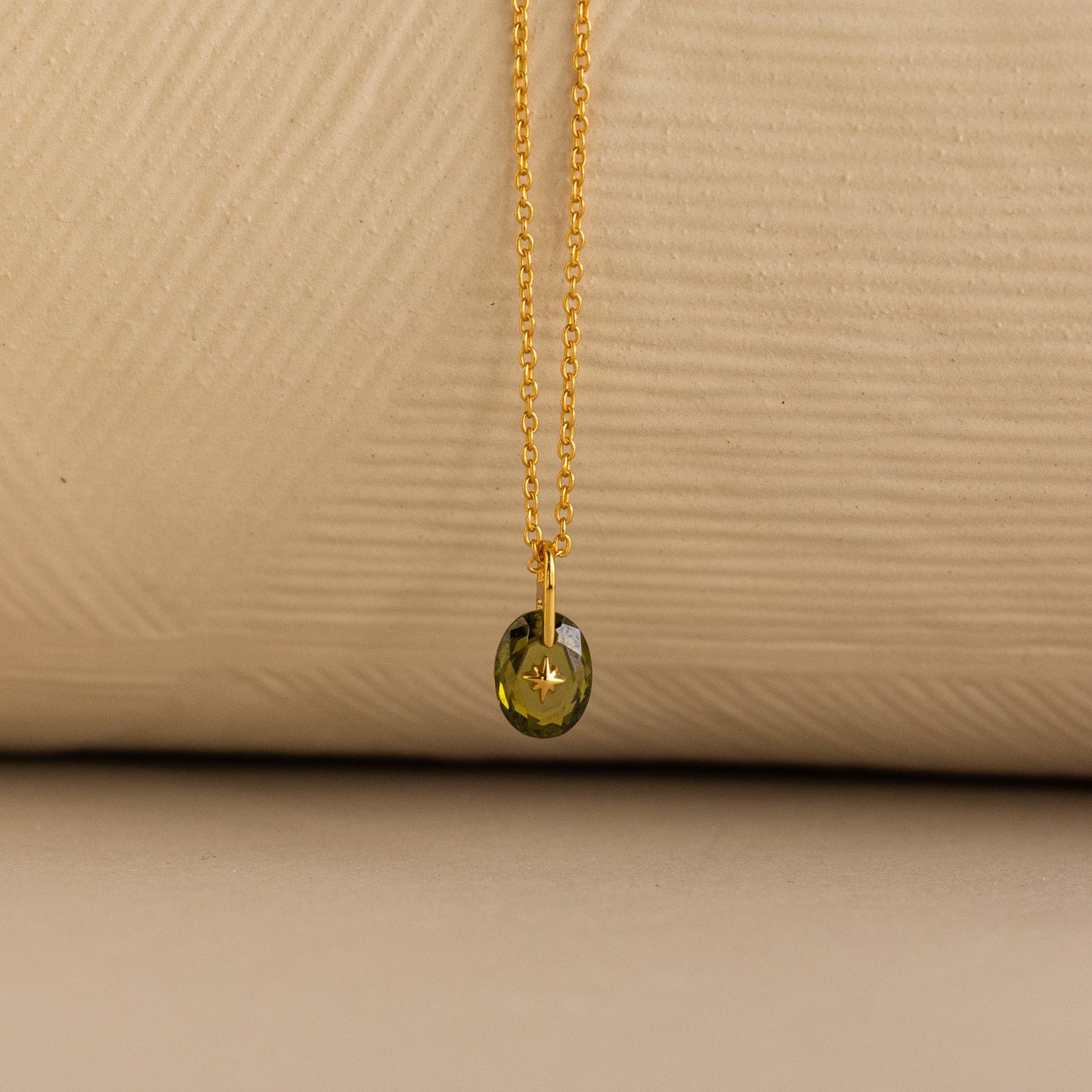 North Star Birthstone Signet Necklace