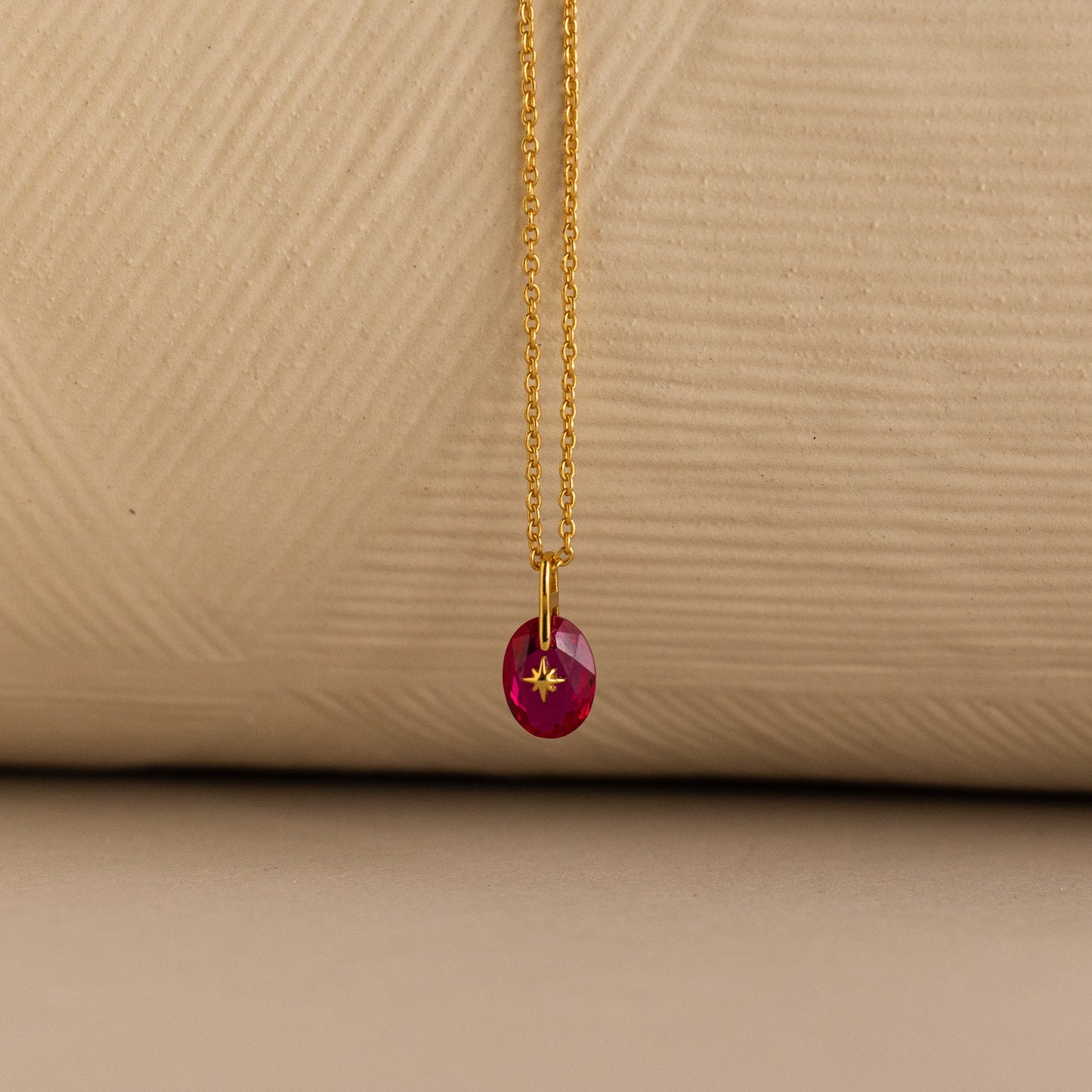 North Star Birthstone Signet Necklace