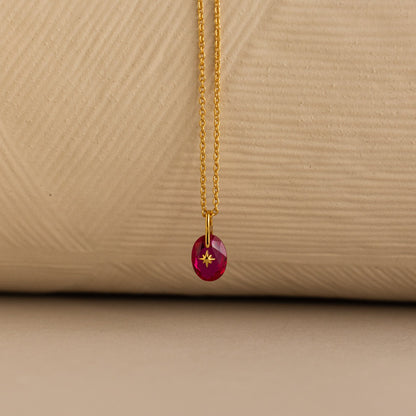 North Star Birthstone Signet Necklace