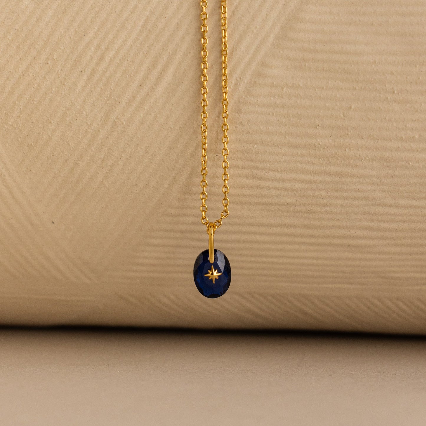 North Star Birthstone Signet Necklace
