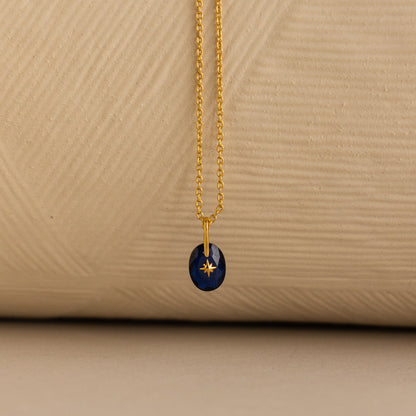North Star Birthstone Signet Necklace