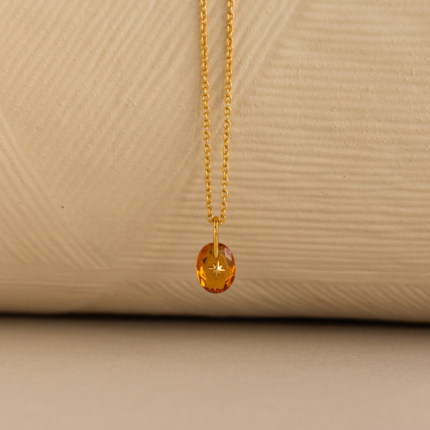 North Star Birthstone Signet Necklace