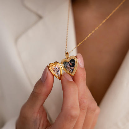 North Star Heart Locket Necklace