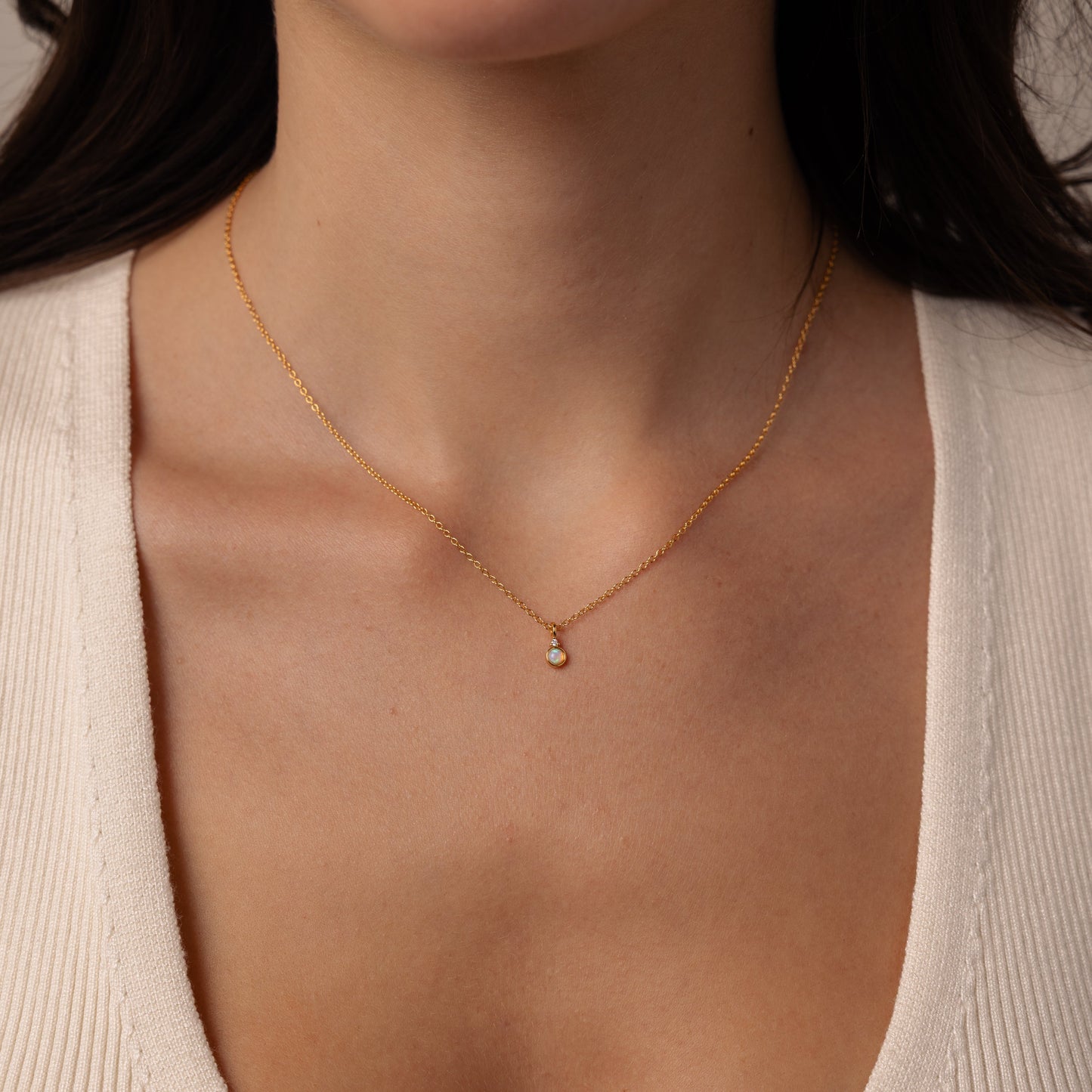 Opal Diamond Necklace