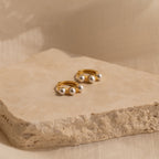 Triple Birthstone Huggies