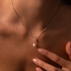 Diamond Pearl Droplet Necklace