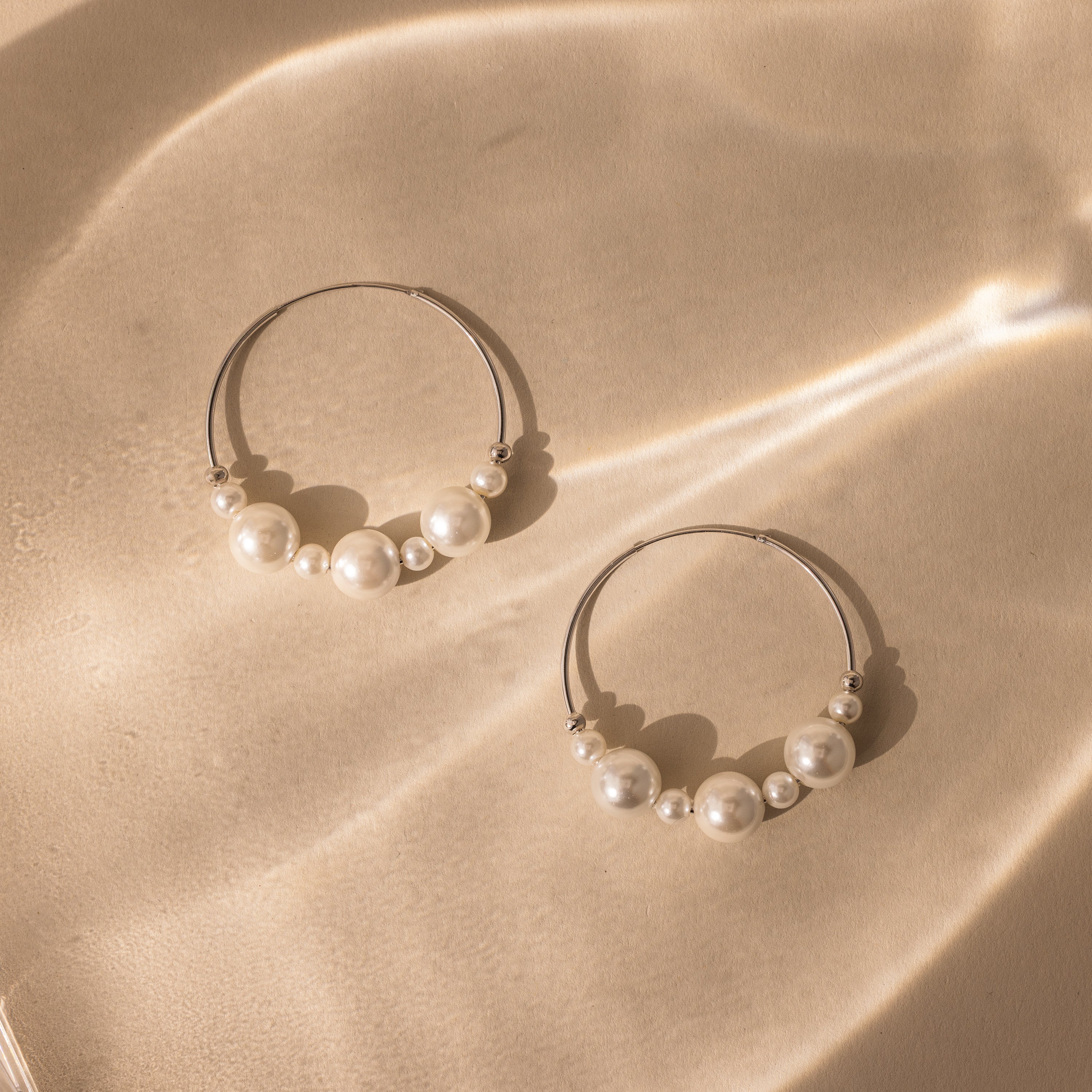 Statement Pearl Hoops