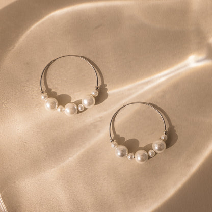 Statement Pearl Hoops