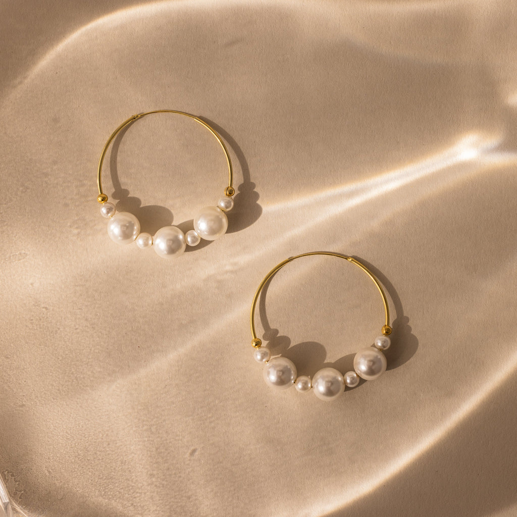 Statement Pearl Hoops