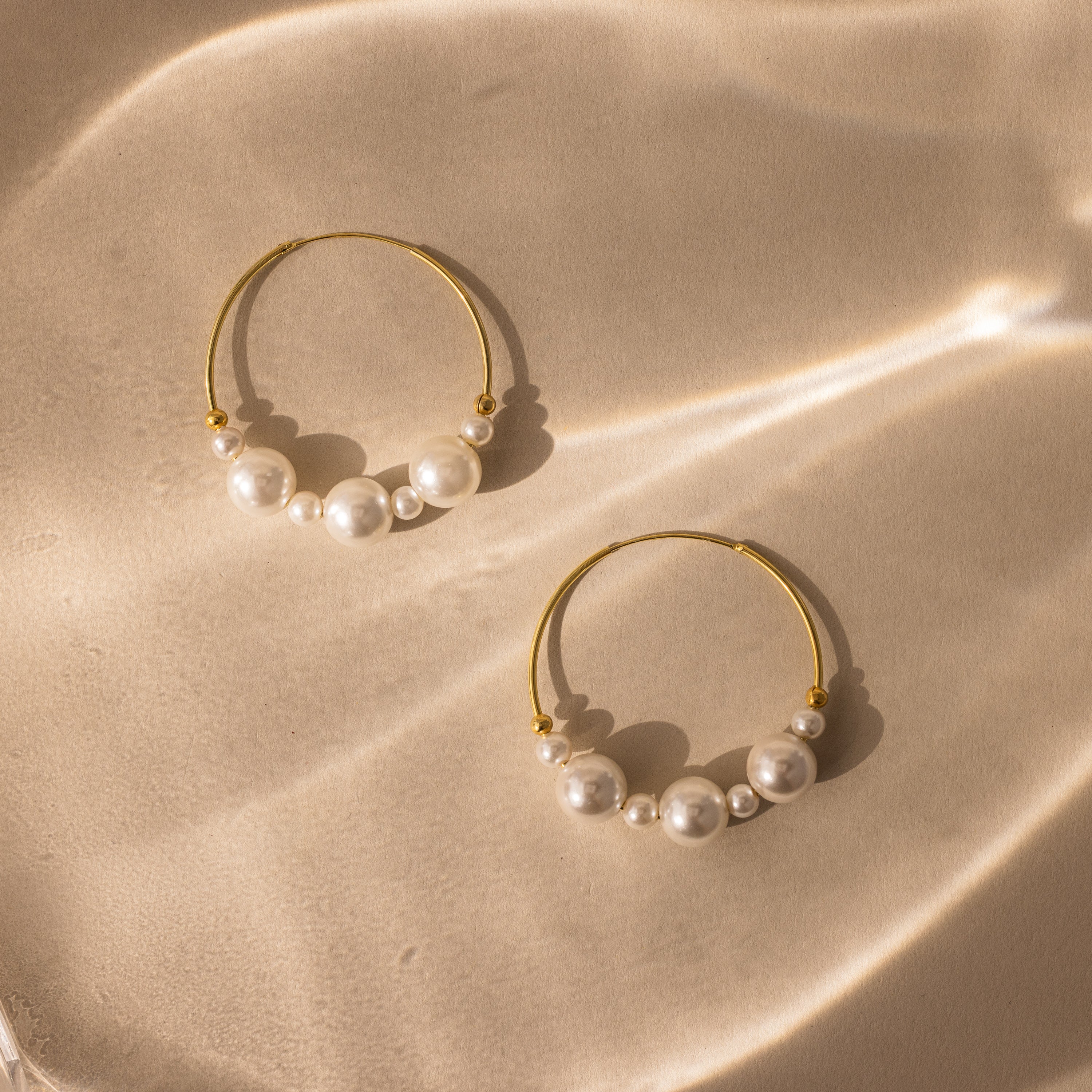Statement Pearl Hoops