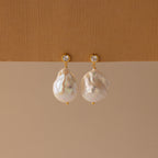 Diamond Baroque Pearl Studs
