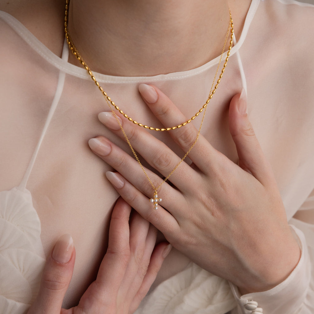 Pearl Cross Necklace