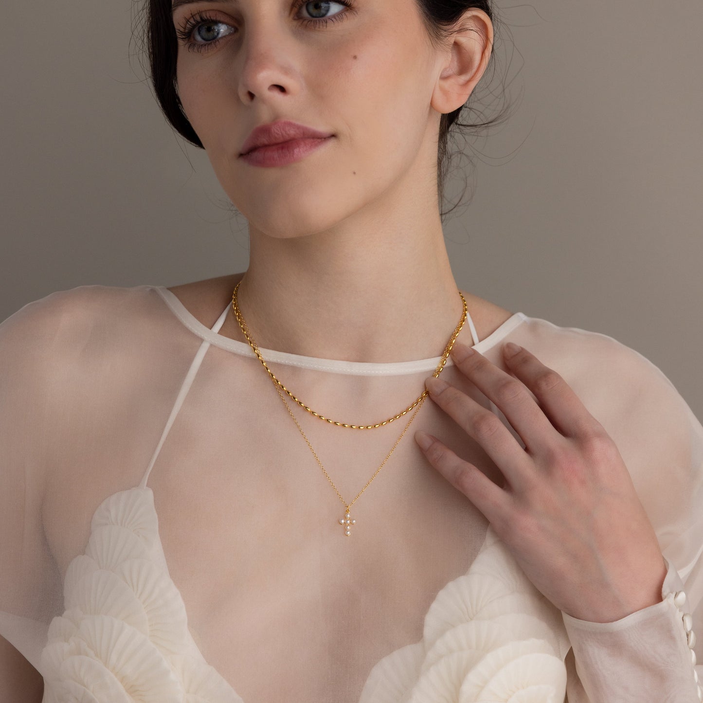 Pearl Cross Necklace