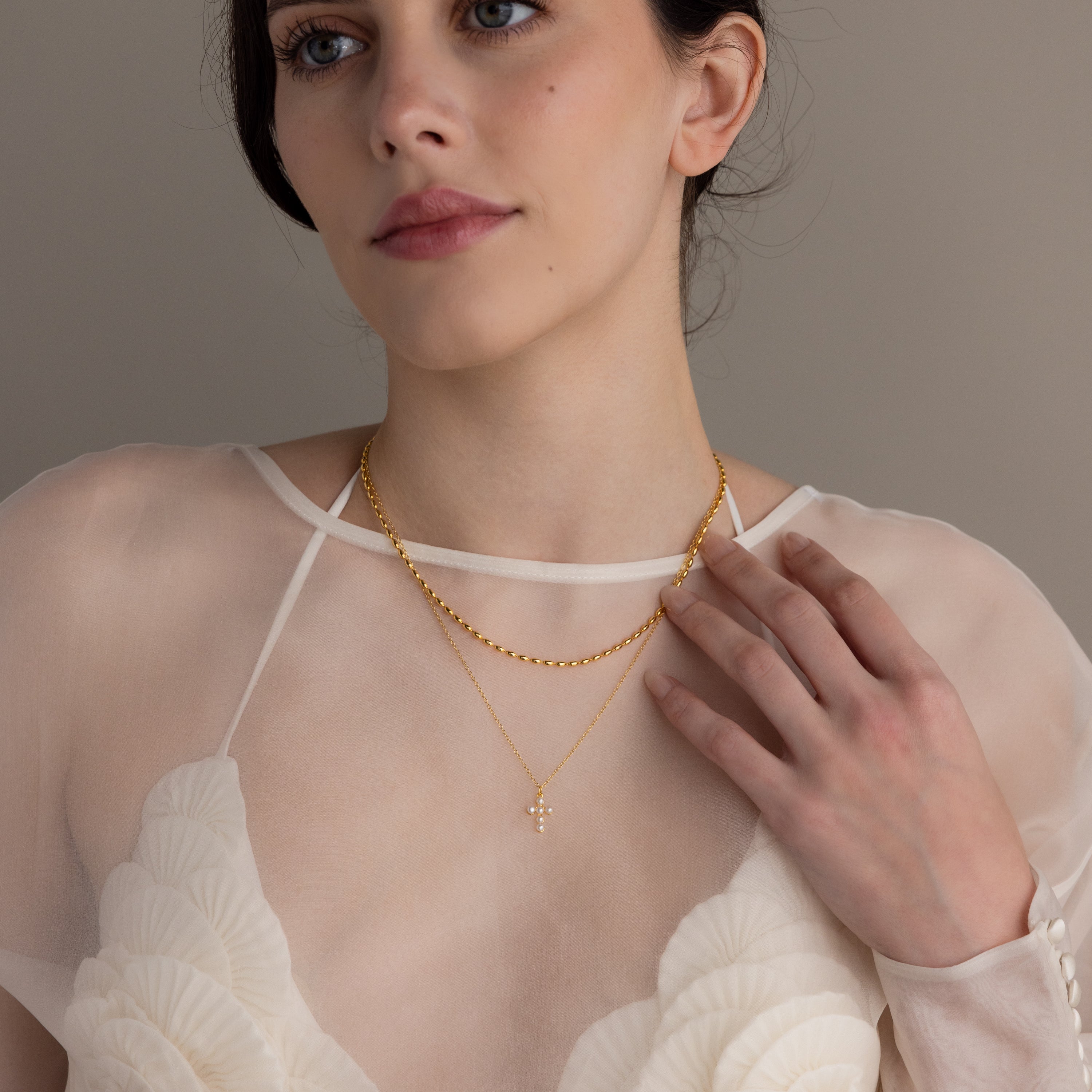 Pearl Cross Necklace