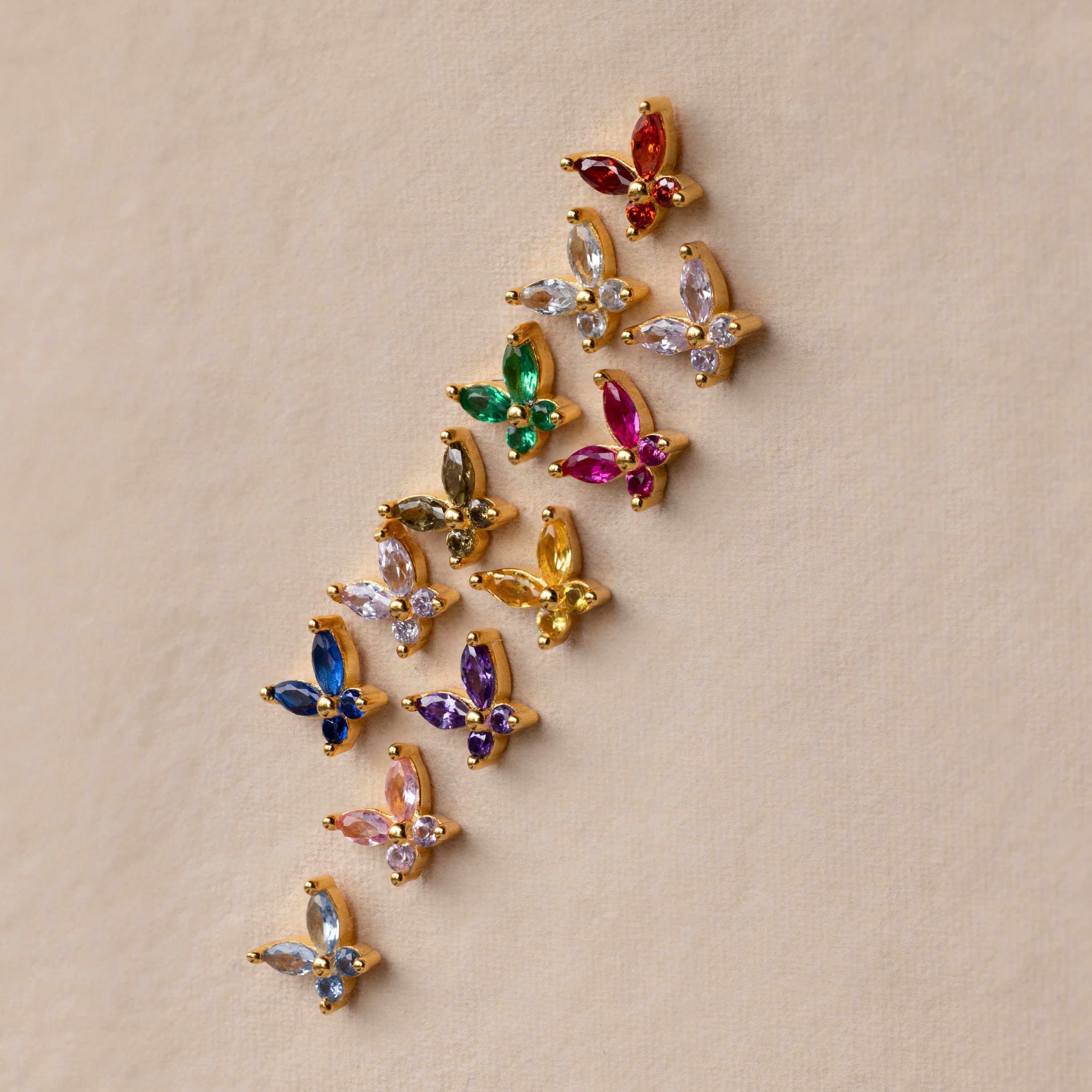 Butterfly Birthstone Flatback Studs