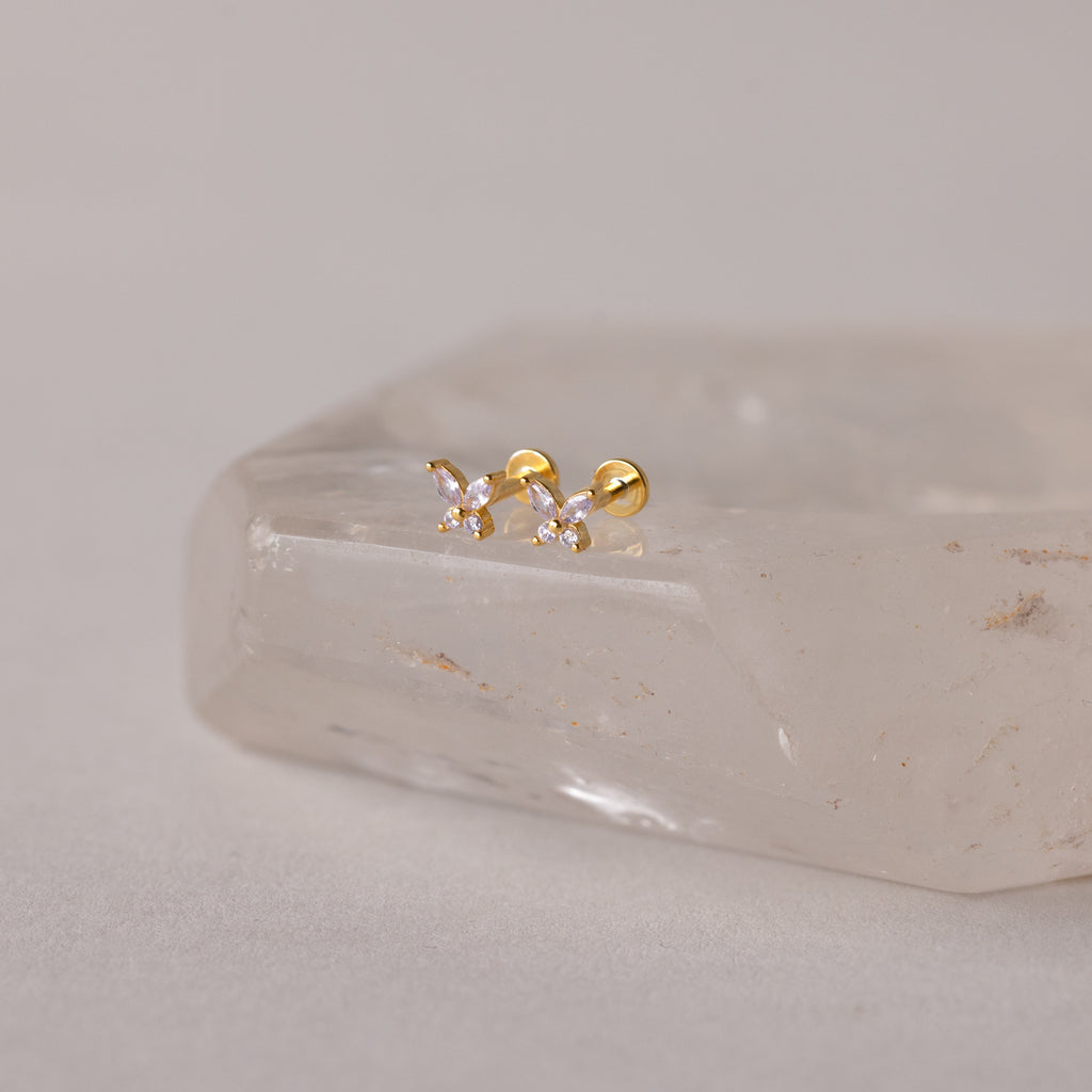 Butterfly Birthstone Flatback Studs