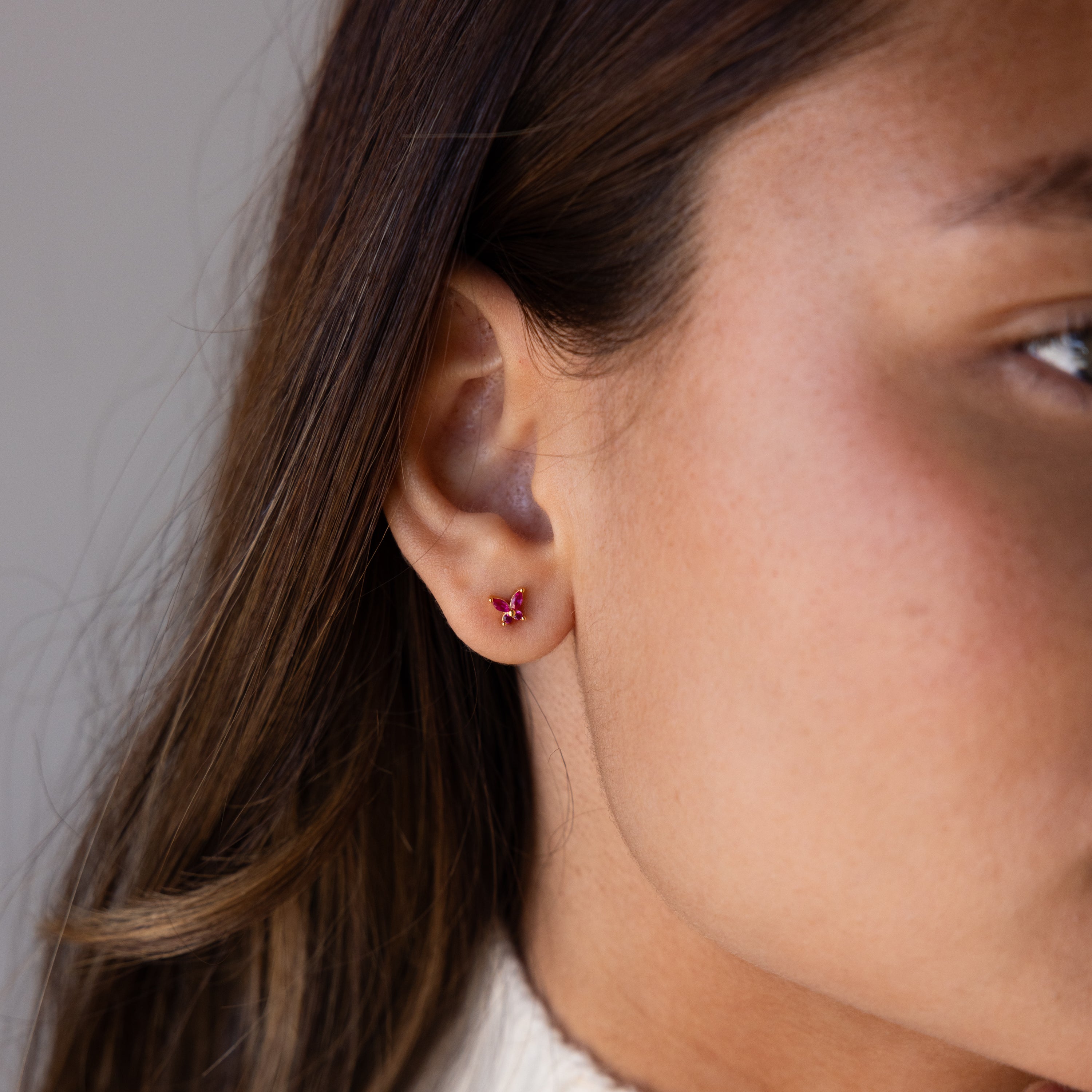 Butterfly Birthstone Flatback Studs