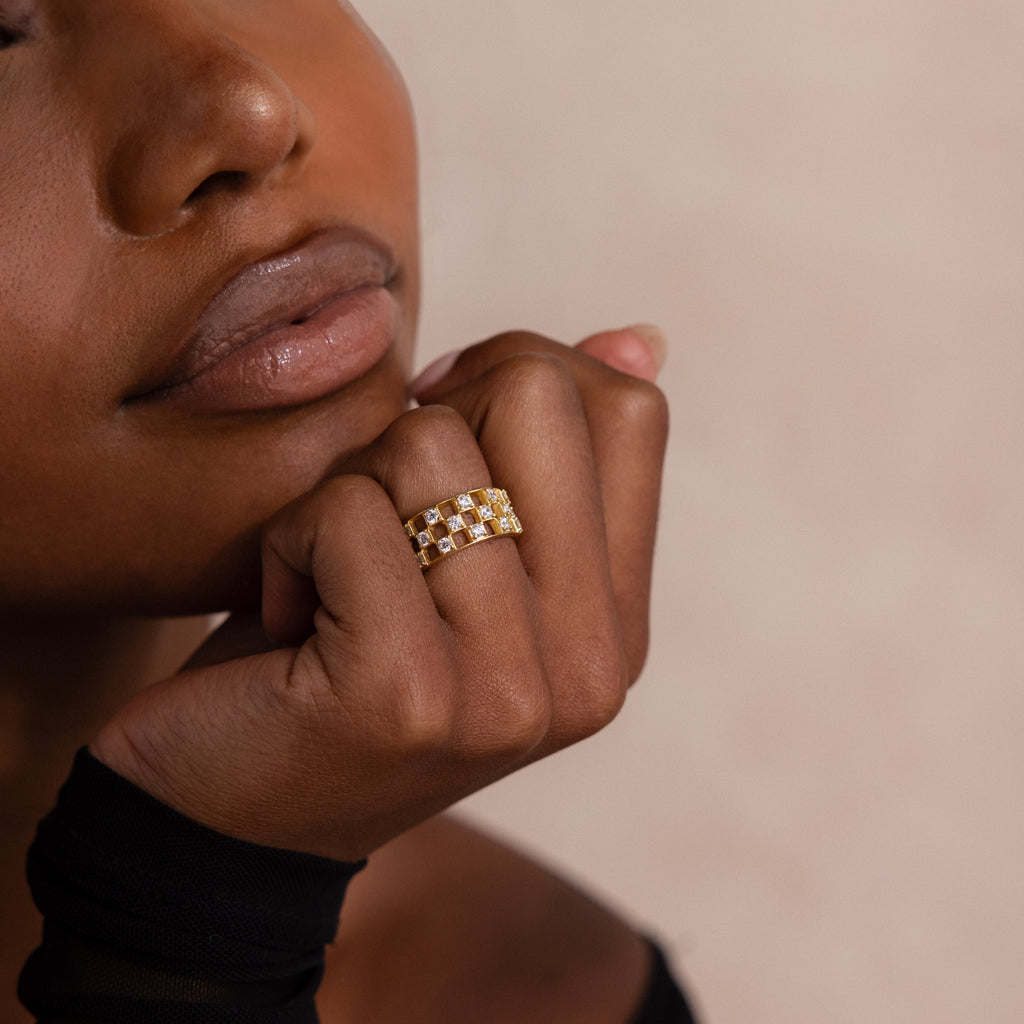 Lace Checkered Ring
