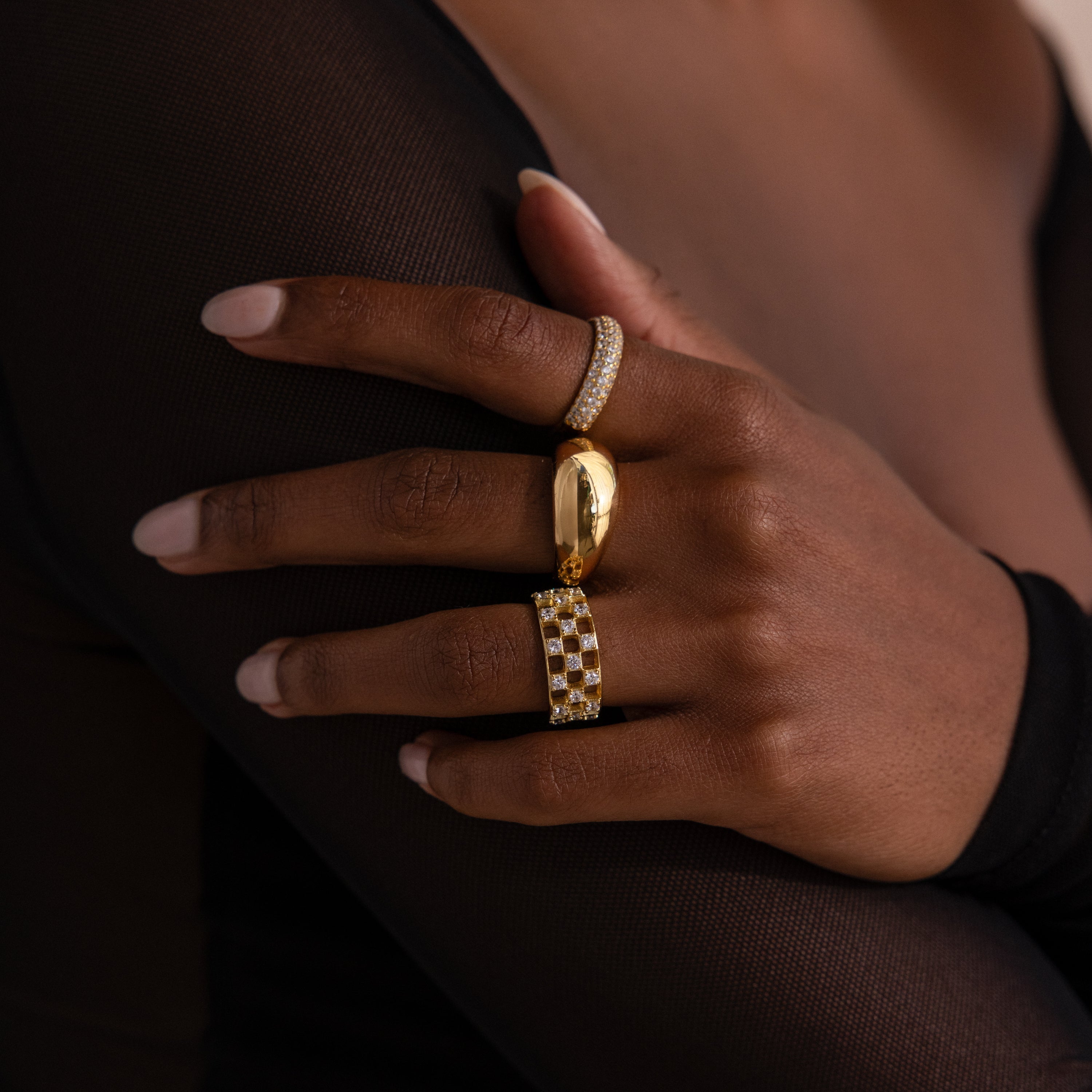 Lace Checkered Ring