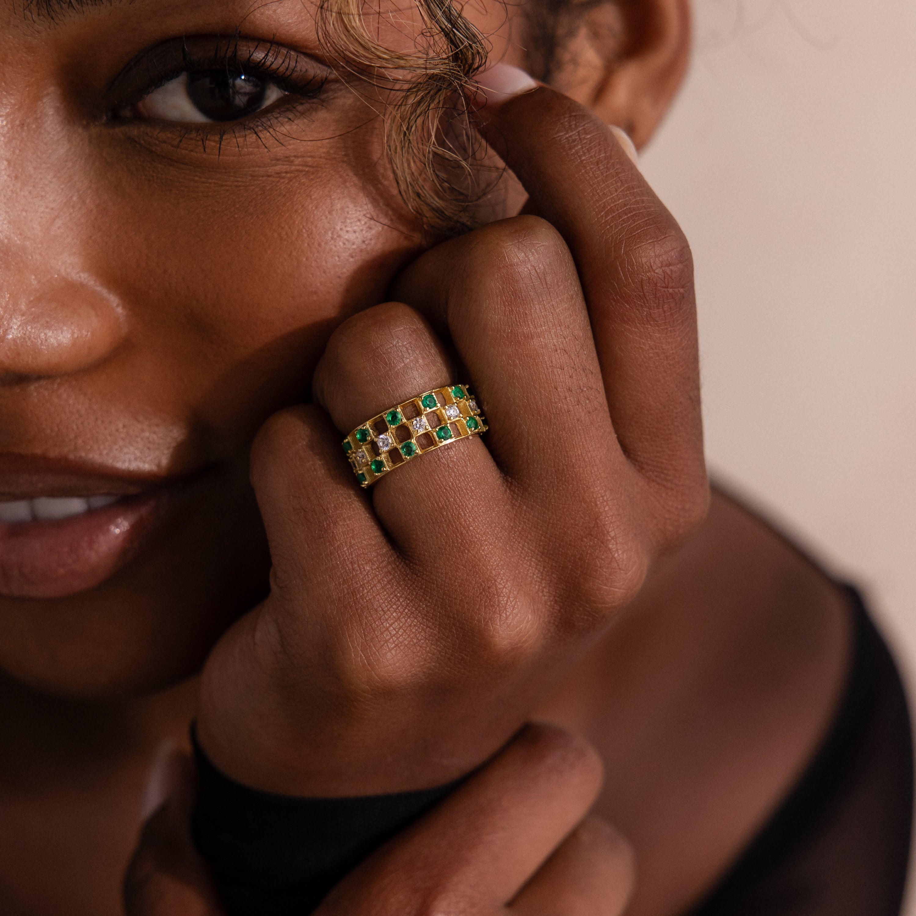 Lace Checkered Ring