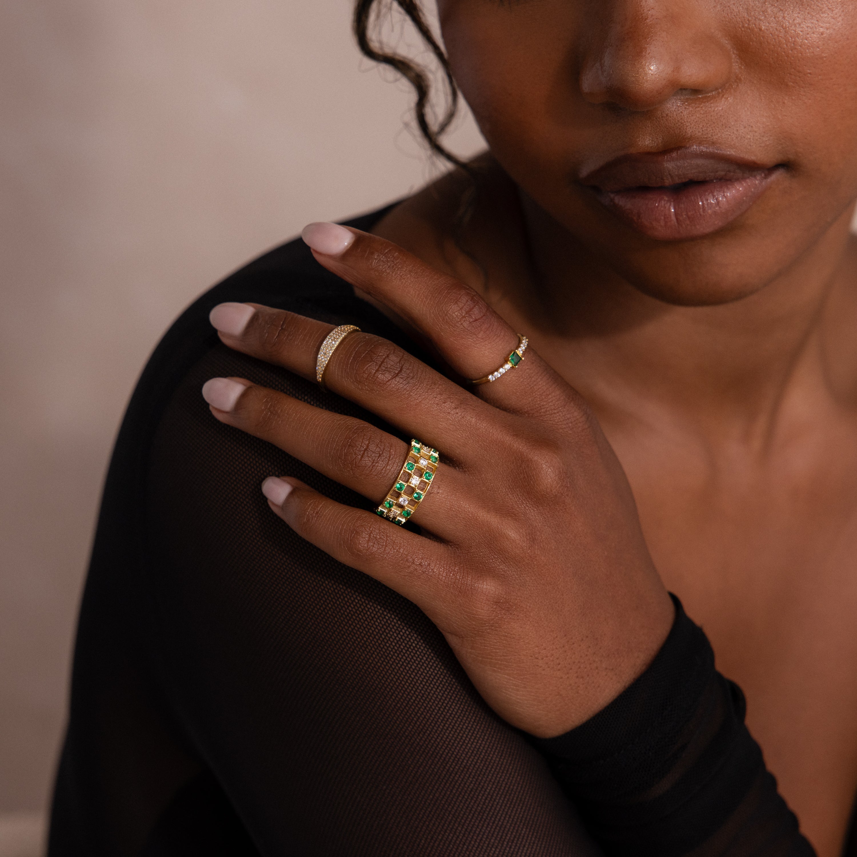 Lace Checkered Ring