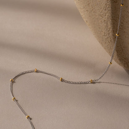Mixed Metal Beaded Necklace