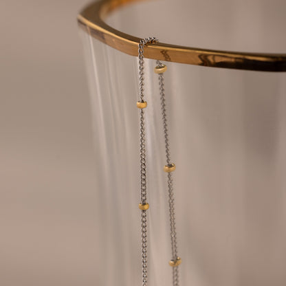 Mixed Metal Beaded Necklace