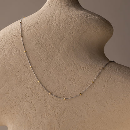 Mixed Metal Beaded Necklace