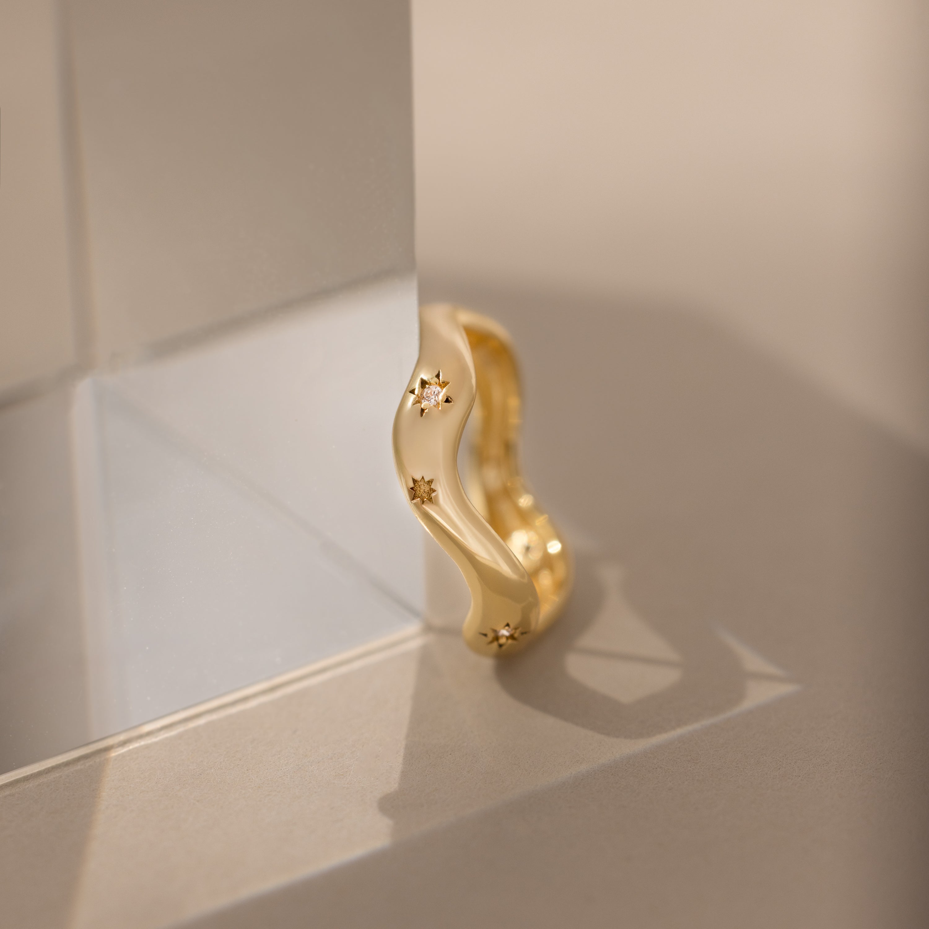 Wavy Diamond Celestial Ring