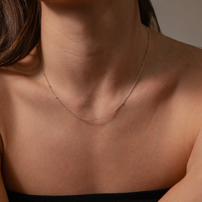 Mixed Metal Beaded Necklace