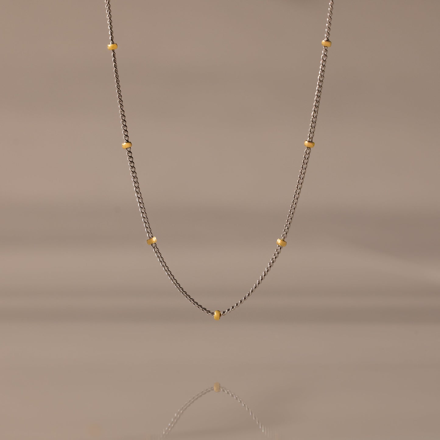Mixed Metal Beaded Necklace