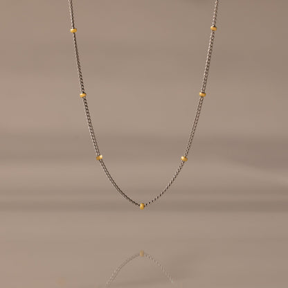 Mixed Metal Beaded Necklace