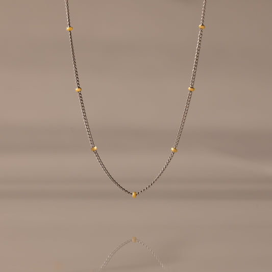 Mixed Metal Beaded Necklace