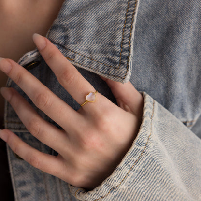 Moonstone Heart Ring