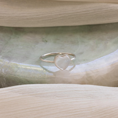 Moonstone Heart Ring