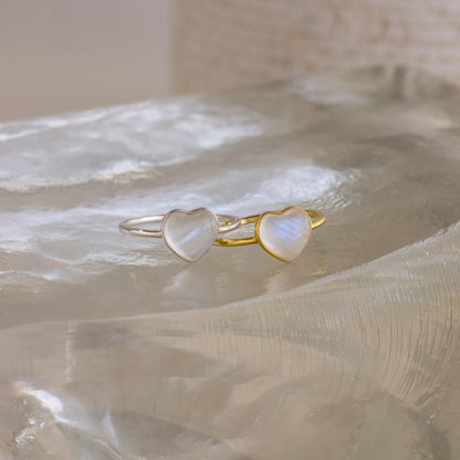 Moonstone Heart Ring