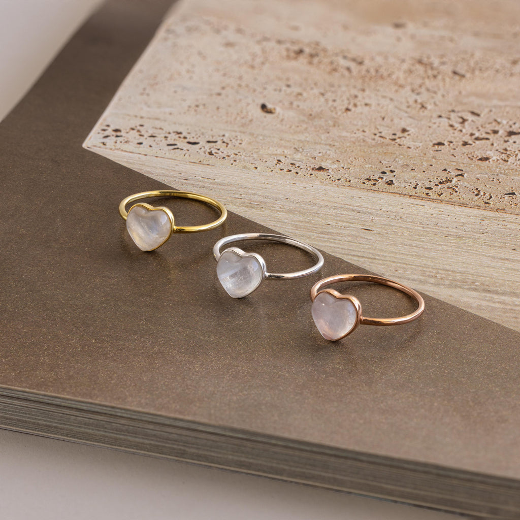 Moonstone Heart Ring