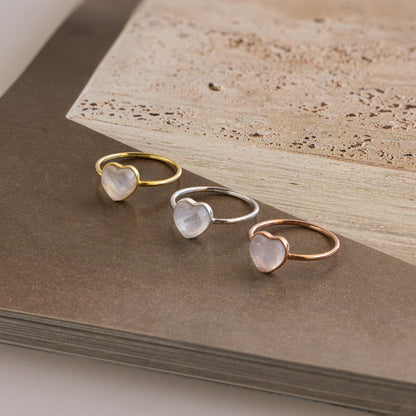 Moonstone Heart Ring