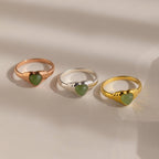 Jade Heart Signet Ring
