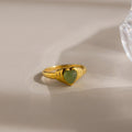 Jade Heart Signet Ring