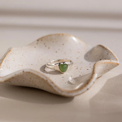 Jade Heart Signet Ring